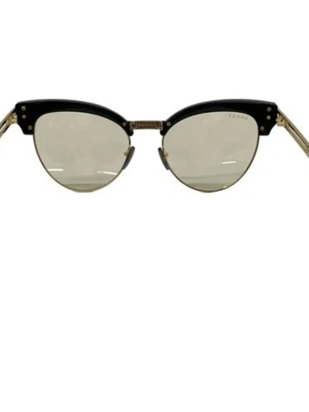 GUCCI GG1227S Black Gold Light Brown Hardware Plastic Sunglasses